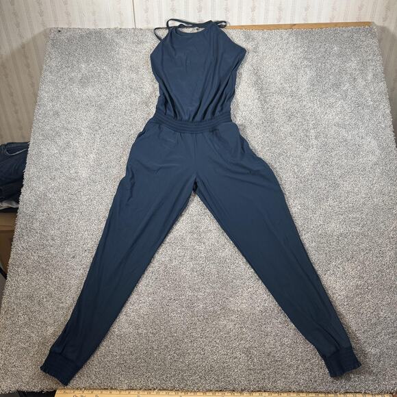 Sweaty Betty Halter Jumpsuit Sz XS Pockets Jogger Leg Athleisure Sporty Athflow - Picture 1 of 11